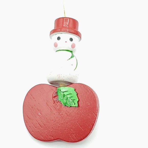 5 Wooden Ornaments Christmas Holiday Decorations Santa Snowman Tree great shape - Picture 2 of 12